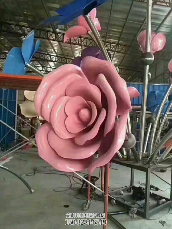合川牡丹花雕塑工厂优选，城市装饰，牡丹花花朵雕塑供给