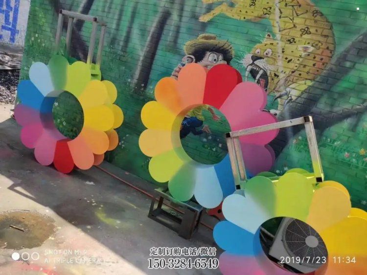 黔江金银花雕塑厂家，景区雕塑，城市不锈钢金银花雕塑